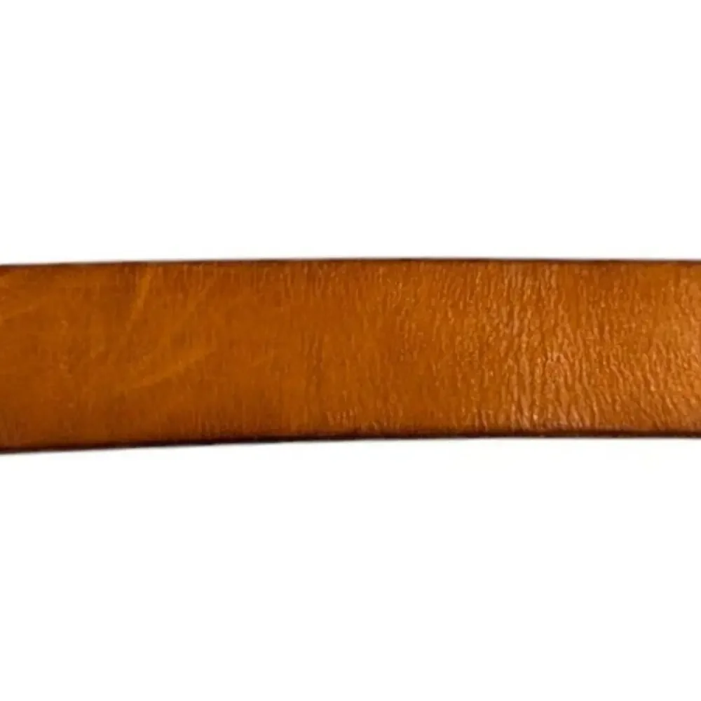 Swanky Belts Gold Cross Buckle Boho Western Leather Belt Size 32 Brown 32-38 USA